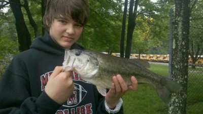 Photo of Bass Caught by Joe with Mepps Aglia Long in New Jersey