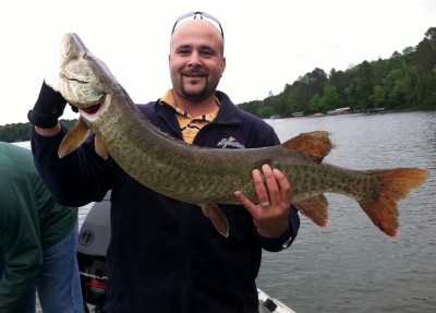 Photo of Musky Caught by Aaron  with Mepps Aglia & Dressed Aglia in Wisconsin