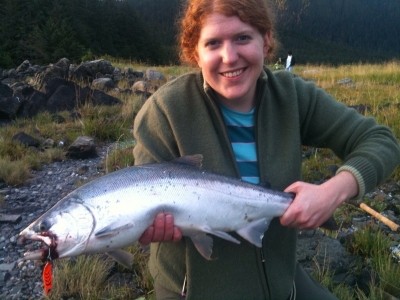Photo of Salmon Caught by Andrea with Mepps Syclops in Alaska