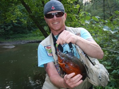 Photo of Red Oscar Caught by Ted with Mepps Aglia & Dressed Aglia in Indiana