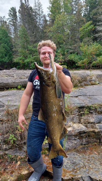 Salmon Caught by Mathew with Mepps Black Fury in Ontario