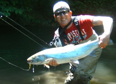 Photo of Steelhead Caught by Ted with Mepps Syclops in Indiana