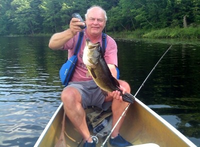 Photo of Bass Caught by Larry with Mepps Aglia & Dressed Aglia in Ontario