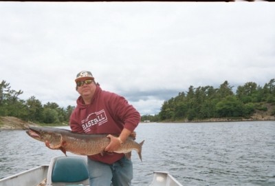 Photo of Musky Caught by Gregg with Mepps Aglia & Dressed Aglia in Ontario