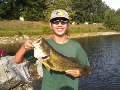 Photo of Bass Caught by Brendan with Mepps Black Fury in Massachusetts