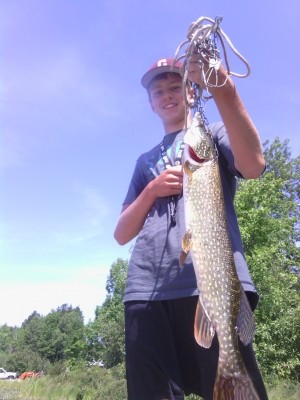Photo of Pike Caught by Alex with Mepps Aglia Long in Michigan