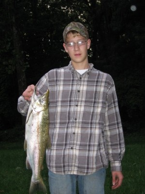 Photo of Salmon Caught by Tony with Mepps Aglia & Dressed Aglia in Indiana