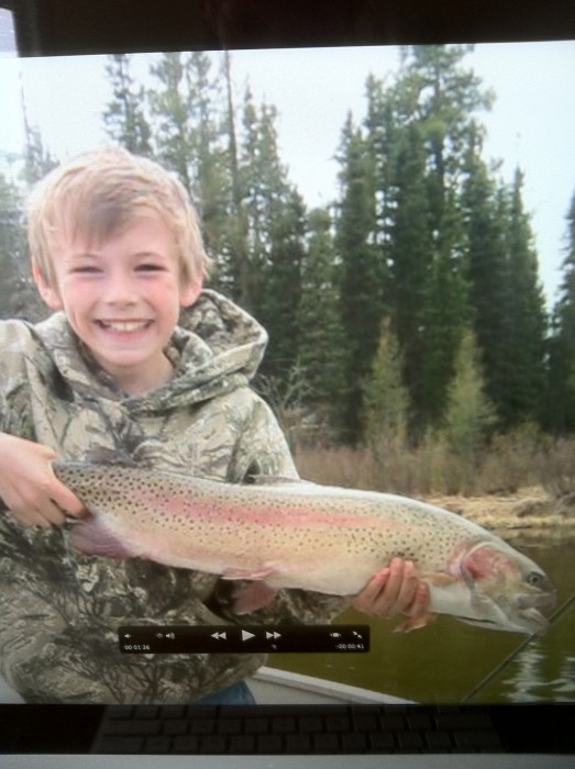 Photo of Trout Caught by Tate with Mepps Aglia & Dressed Aglia in Alberta