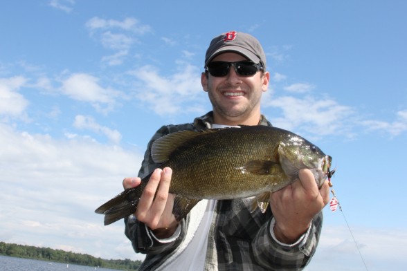 Photo of Bass Caught by Sam  with Mepps Aglia & Dressed Aglia in Maine