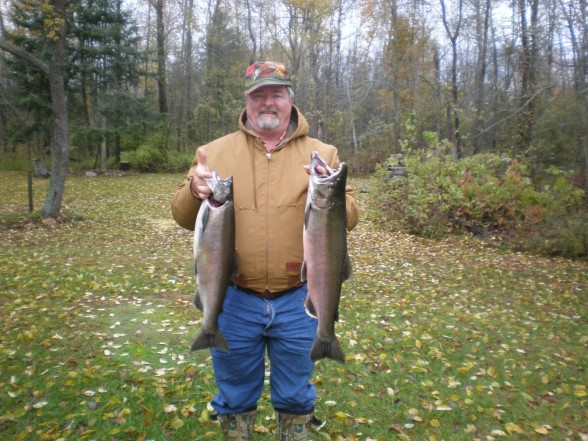 Photo of Salmon Caught by Ben with Mepps Aglia Streamer in Michigan