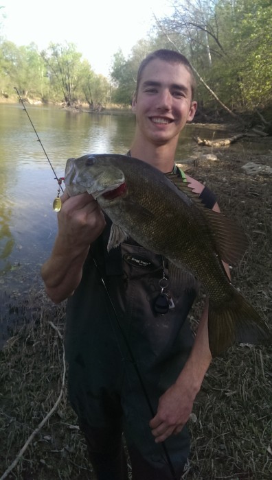 Photo of Bass Caught by Courtland with Mepps Aglia & Dressed Aglia in Indiana