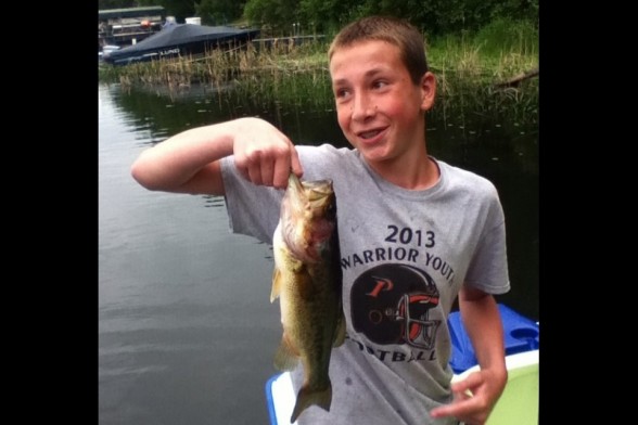Photo of Bass Caught by Mason with Mepps Aglia & Dressed Aglia in Wisconsin