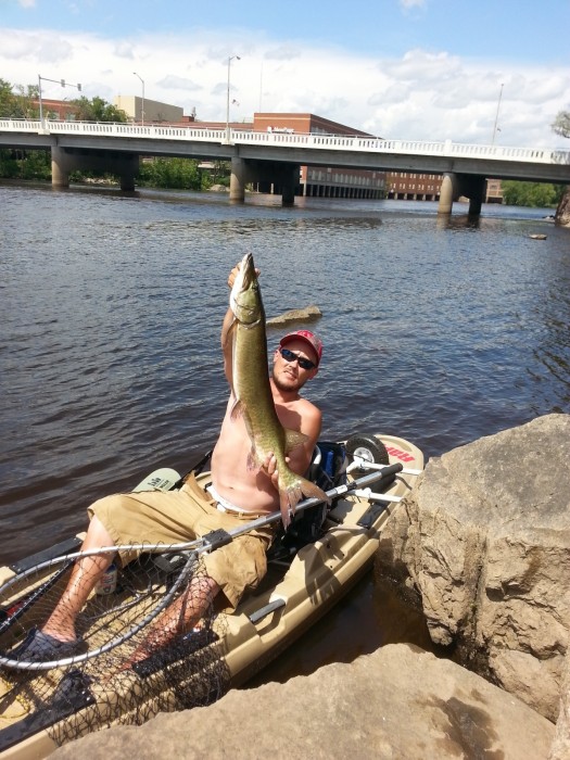Photo of Musky Caught by Ben with Mepps Aglia & Dressed Aglia in Wisconsin
