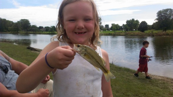 Photo of Bass Caught by Liv with Mepps Black Fury in Illinois