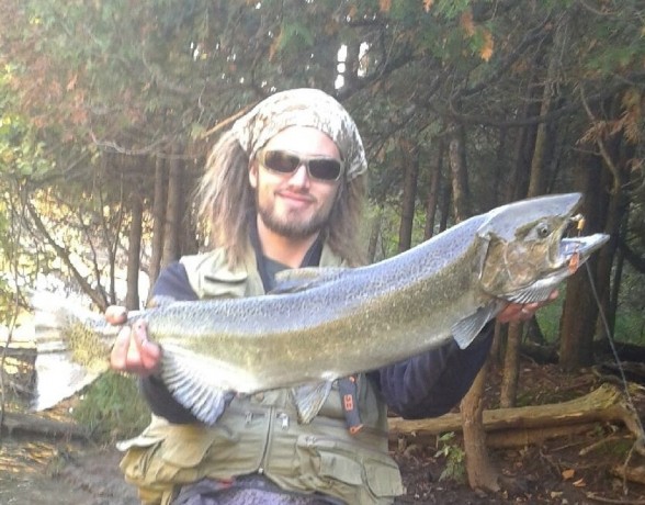 Photo of Salmon Caught by Tyler  with Mepps Aglia Streamer in Michigan