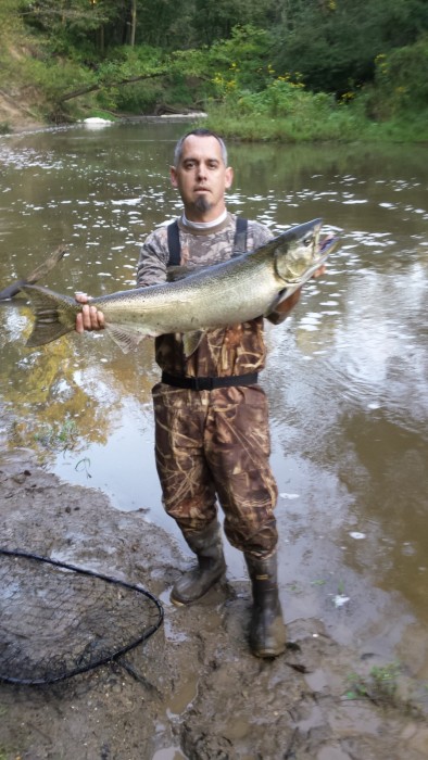 Photo of Salmon Caught by Brian  with Mepps Aglia & Dressed Aglia in Indiana