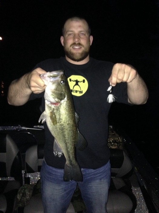 Photo of Bass Caught by Kirk with Mepps Black Fury in Wisconsin
