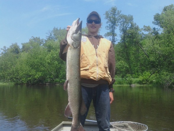 Photo of Musky Caught by Caleb with Mepps Black Fury in Wisconsin