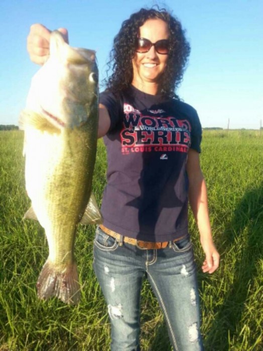 Photo of Bass Caught by Sarah with Mepps Aglia & Dressed Aglia in Illinois