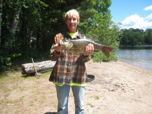 Photo of Bass Caught by Cindi  with Mepps Aglia & Dressed Aglia in Ontario