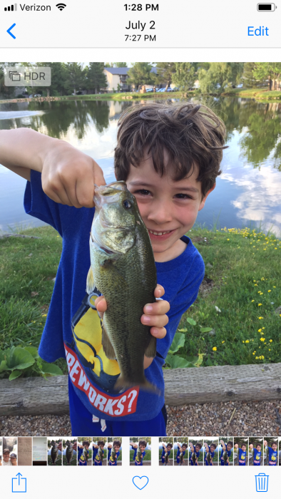Photo of Bass Caught by Max with Mepps Aglia BRITE in Colorado