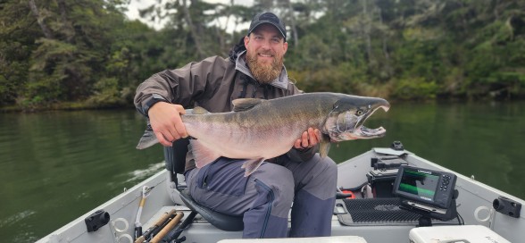 Salmon Caught by Elijah with Mepps Flying C in Oregon