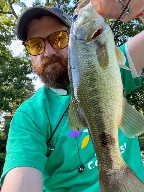 Photo of Bass Caught by Adam with Mepps Aglia BRITE in New Jersey