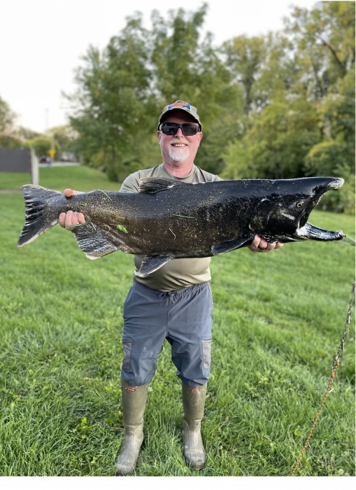 Salmon Caught by Brent with Mepps Aglia-e in Wisconsin