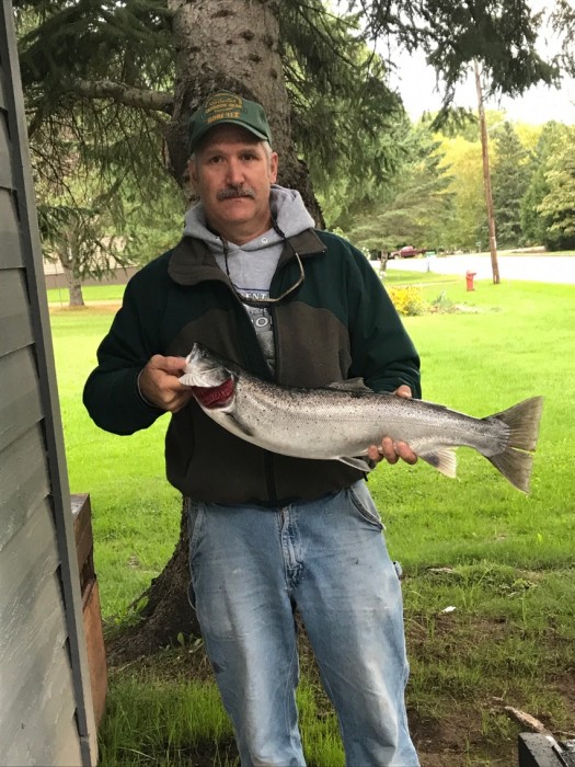 Photo of Steelhead Caught by Pete with Mepps LongCast in Wisconsin