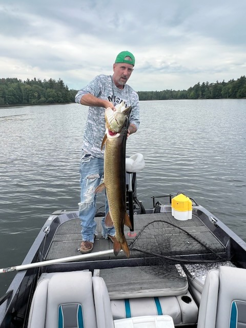 Photo of Musky Caught by Chris with Mepps Aglia & Dressed Aglia in Wisconsin
