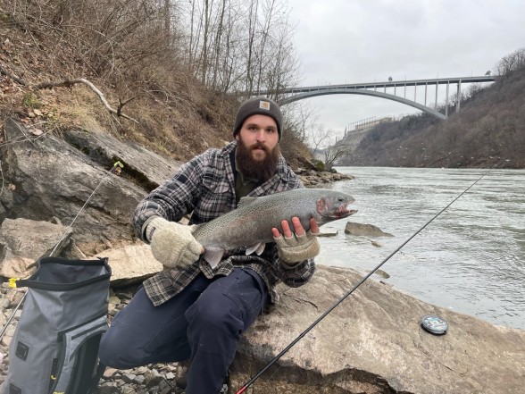 Photo of Steelhead Caught by Chris with Mepps Aglia & Dressed Aglia in New York
