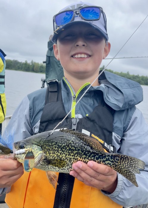 Photo of Crappie Caught by Lucas with Mepps Bronze Slammer in Wisconsin