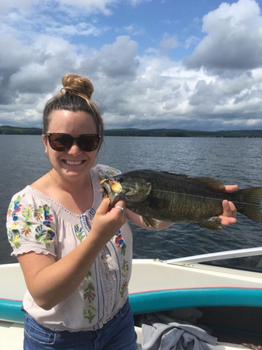 Photo of Bass Caught by Lauren with Mepps Aglia & Dressed Aglia in Maine