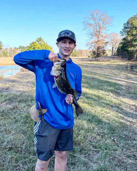 Photo of Bass Caught by Jaxson with Mepps Black Fury in Texas