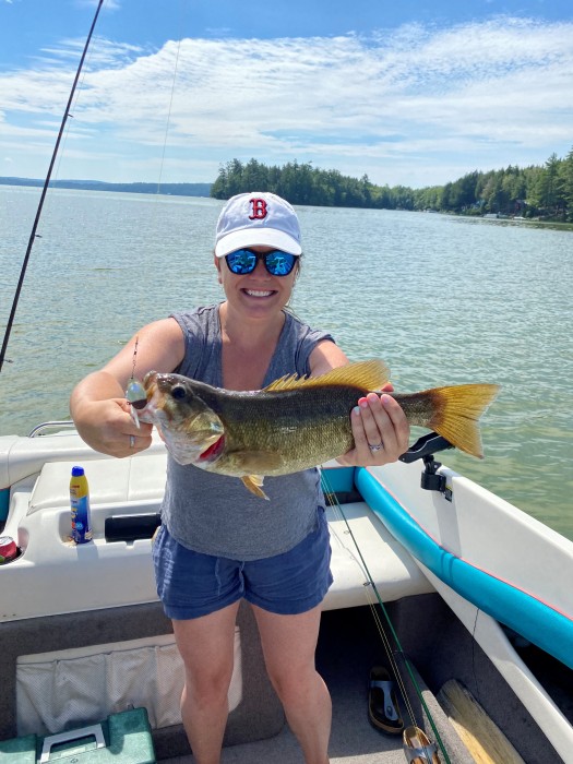 Photo of Bass Caught by Lauren with Mepps Aglia & Dressed Aglia in Maine