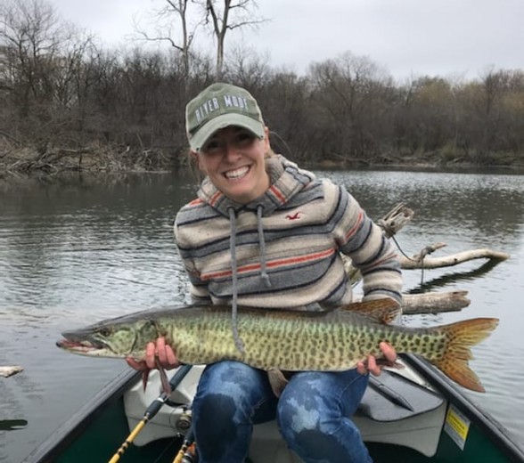 Photo of Musky Caught by Christen with Mepps Aglia & Dressed Aglia in Illinois