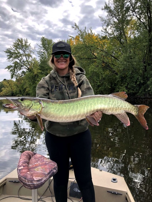 Photo of Musky Caught by Courtney with Mepps Aglia & Dressed Aglia in Wisconsin