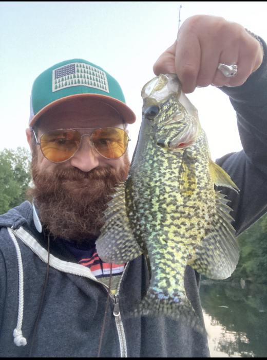 Photo of Crappie Caught by Adam with Mepps Aglia & Dressed Aglia in New Jersey